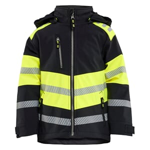 SOFTSHELL JAKKE BARN SORT/GUL